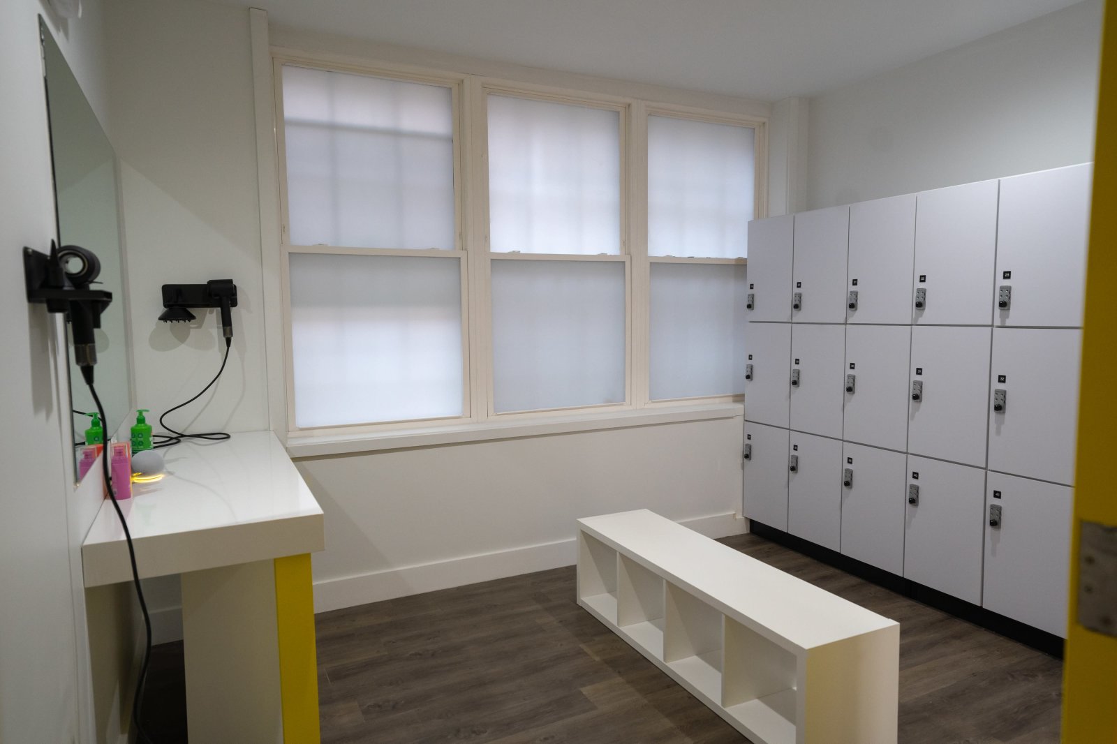 Locker room and changing area at 305 Fitness Philly